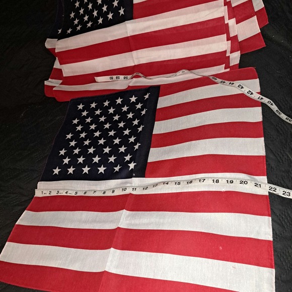 NEW 12 beautiful Large 22 inch Made in the USA Red-White-Blue Handkerchief Scarf - Picture 2 of 12